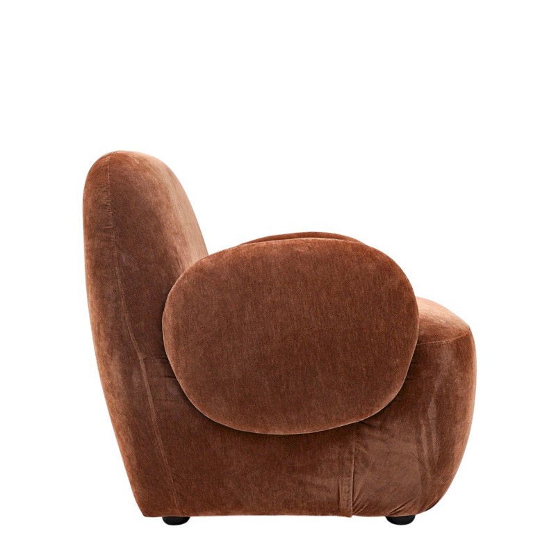 Fauteuil velours terracotta ORIANE
