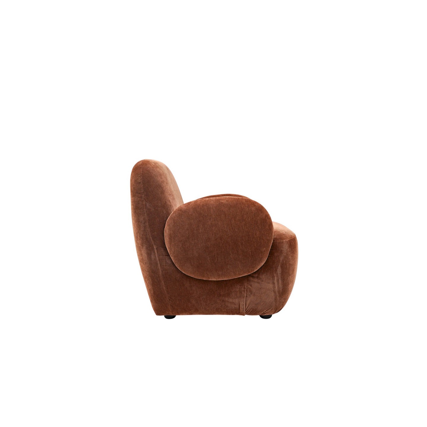 Fauteuil velours terracotta ORIANE