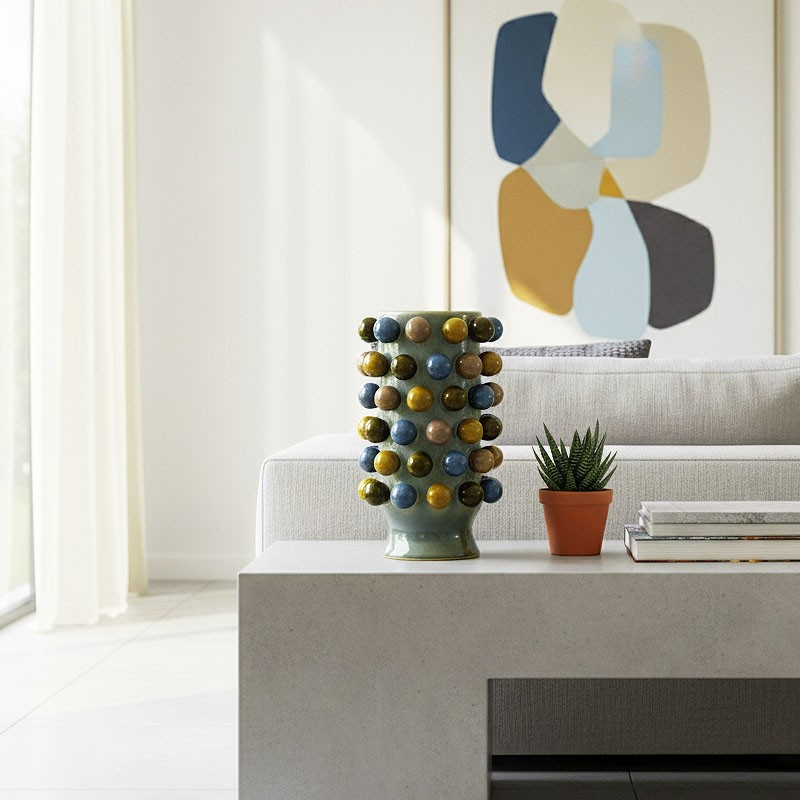 Vase grappa REBBECA gris vert