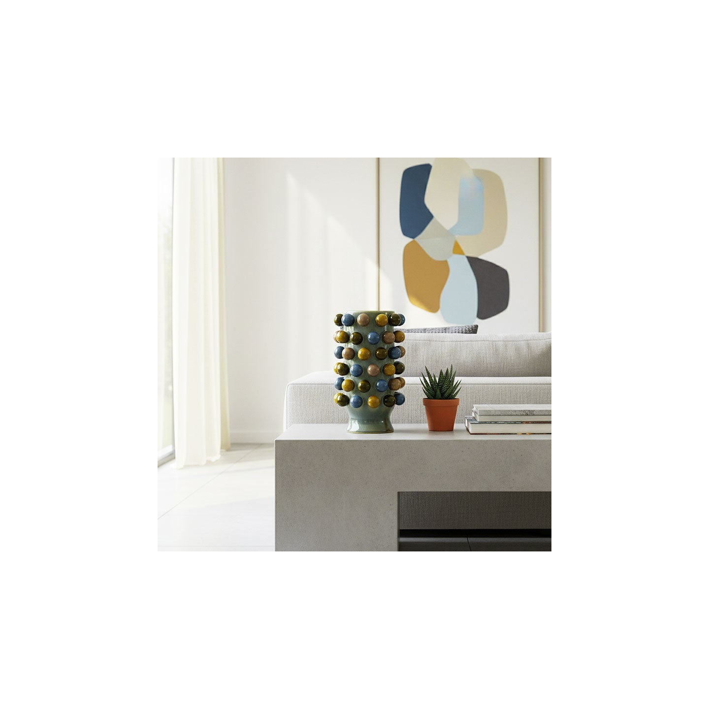 Vase grappa REBBECA gris vert