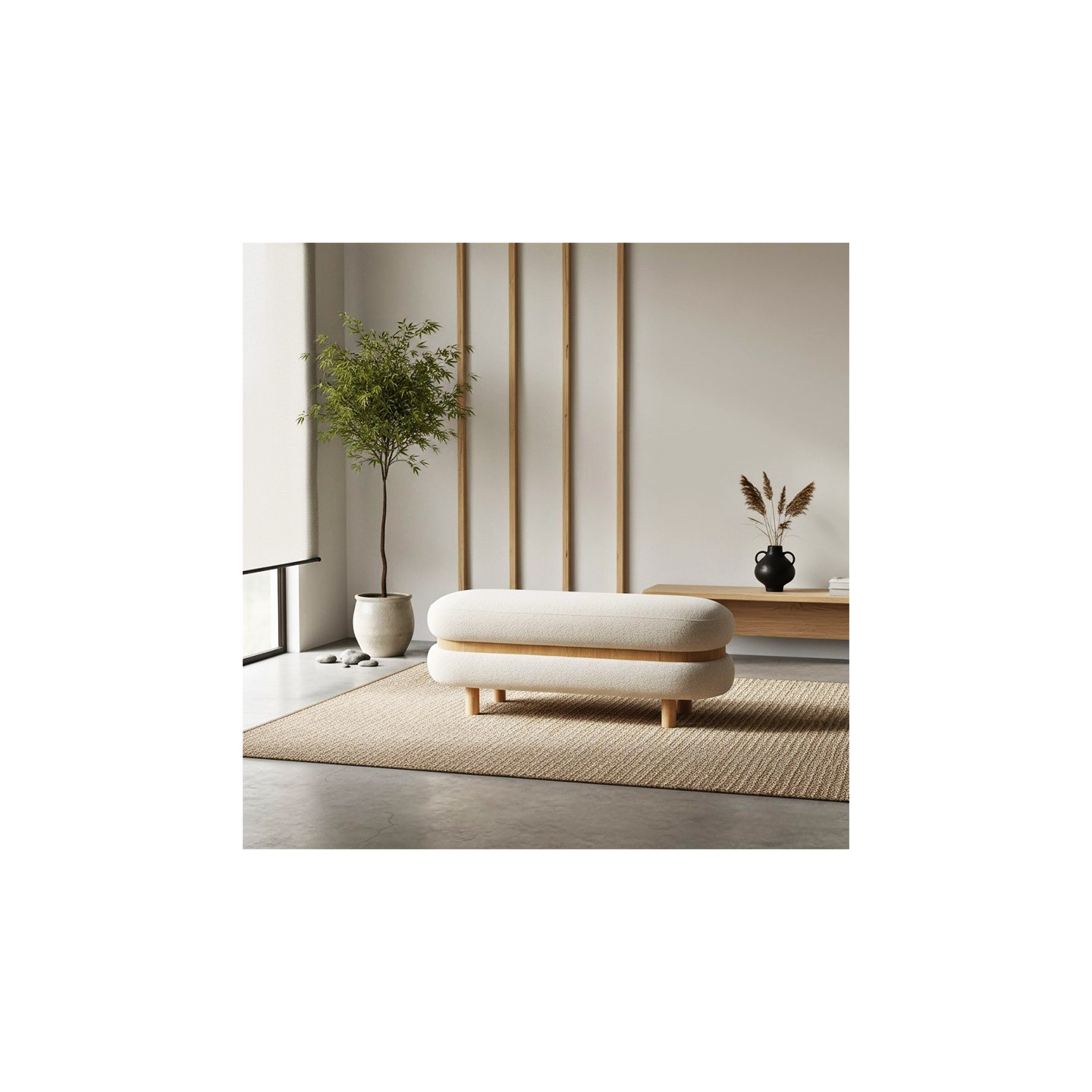 Banc avec coffre de rangement OCRINA blanc