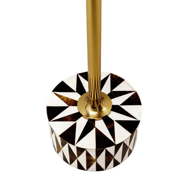 Table d'appoint bois foncé DOMERO STAR brun et blanc