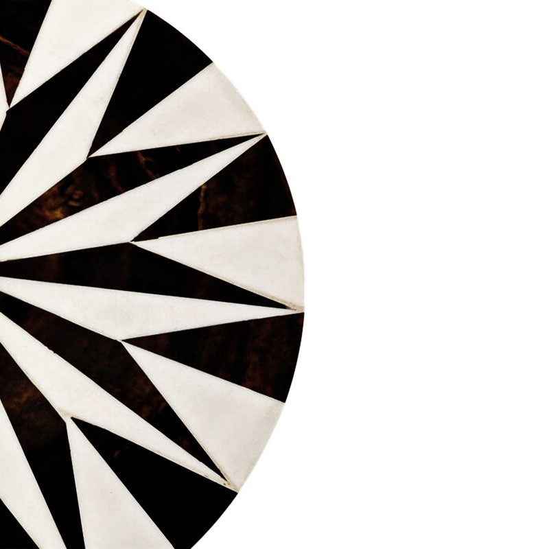 Table d'appoint bois foncé DOMERO STAR brun et blanc