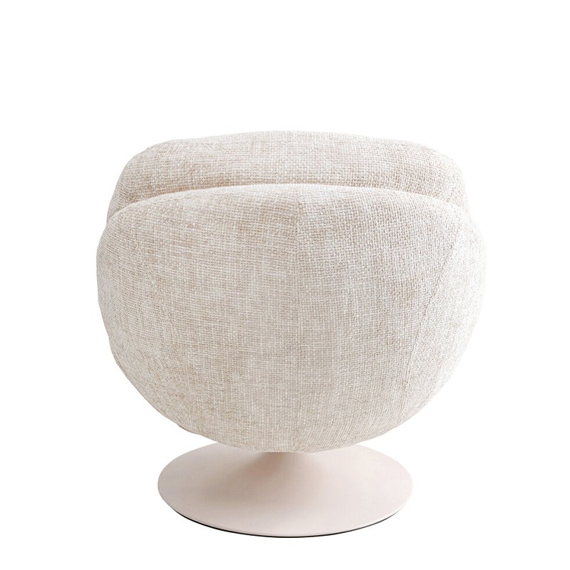 Fauteuil pivotant tissu COSY, beige ou rose poudré