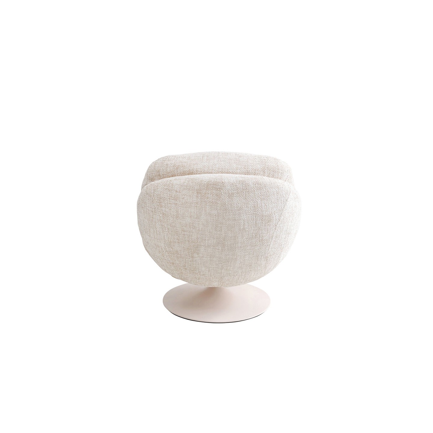 Fauteuil pivotant tissu COSY, beige ou rose poudré