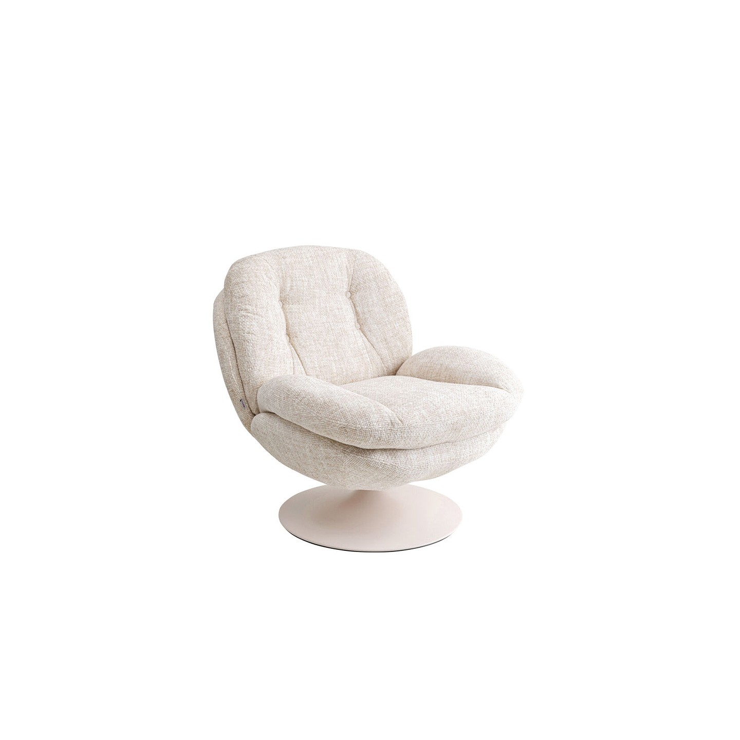 Fauteuil pivotant tissu COSY, beige ou rose poudré