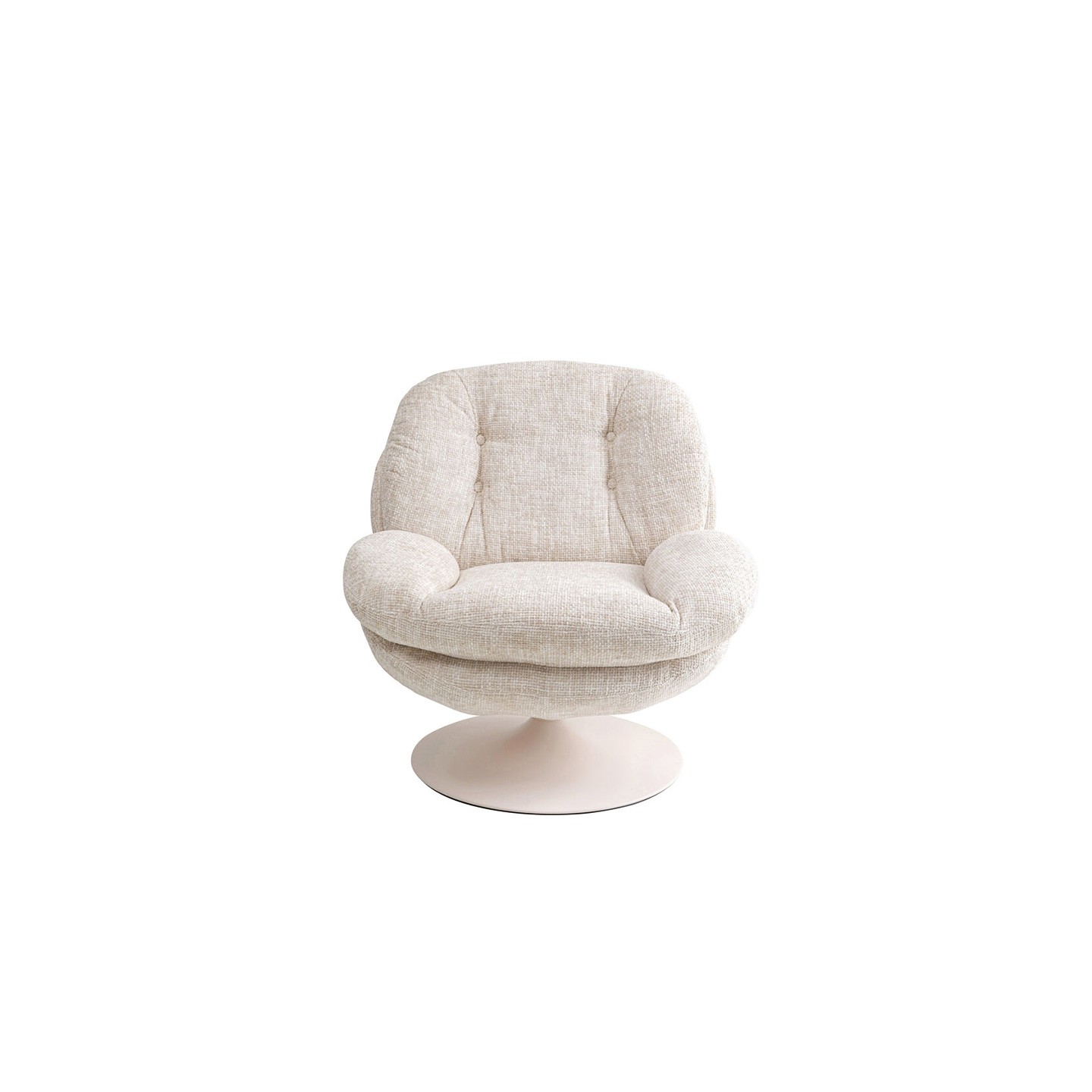 Fauteuil pivotant tissu COSY, beige ou rose poudré