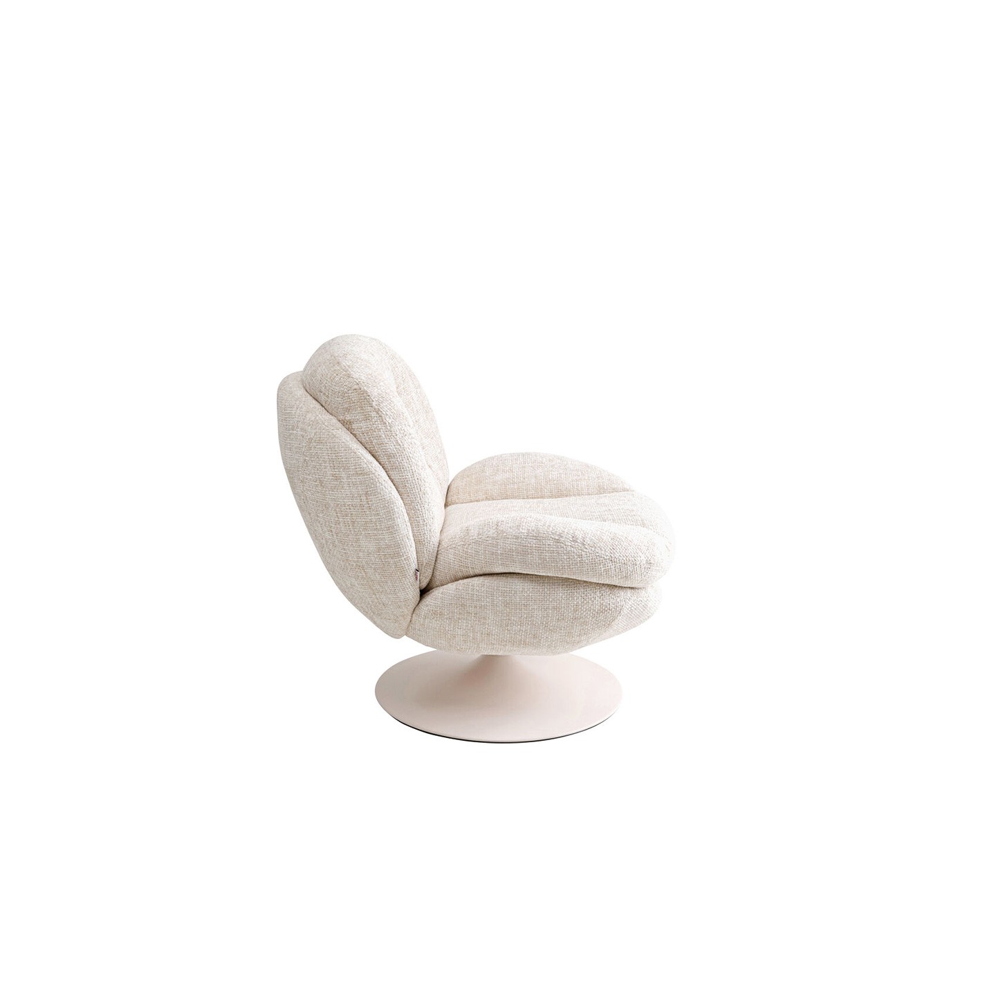 Fauteuil pivotant tissu COSY, beige ou rose poudré