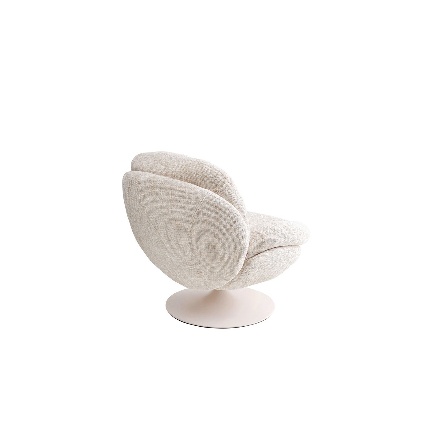 Fauteuil pivotant tissu COSY, beige ou rose poudré