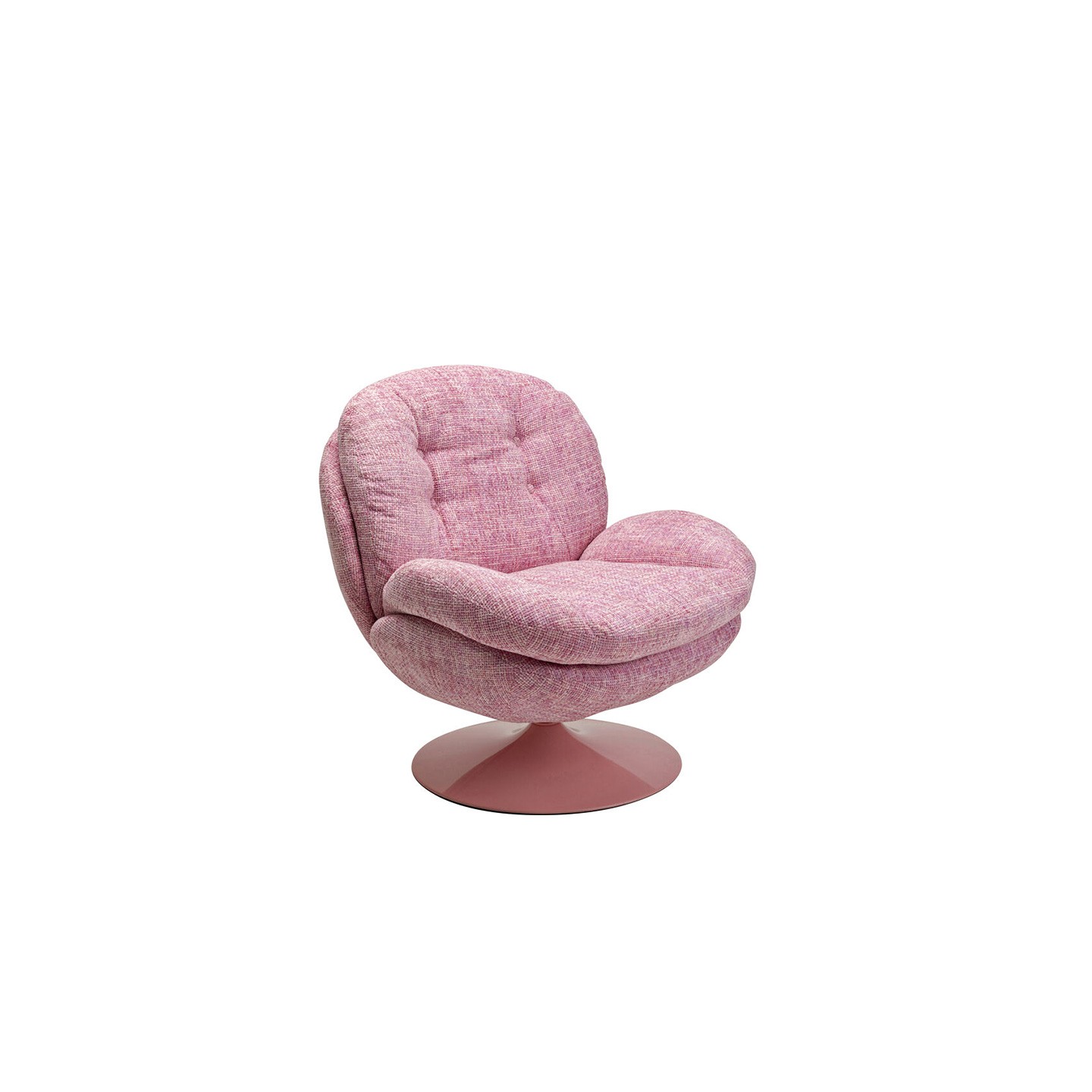 Fauteuil pivotant tissu COSY, beige ou rose poudré