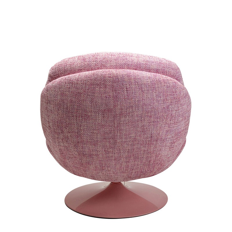 Fauteuil pivotant tissu COSY, beige ou rose poudré