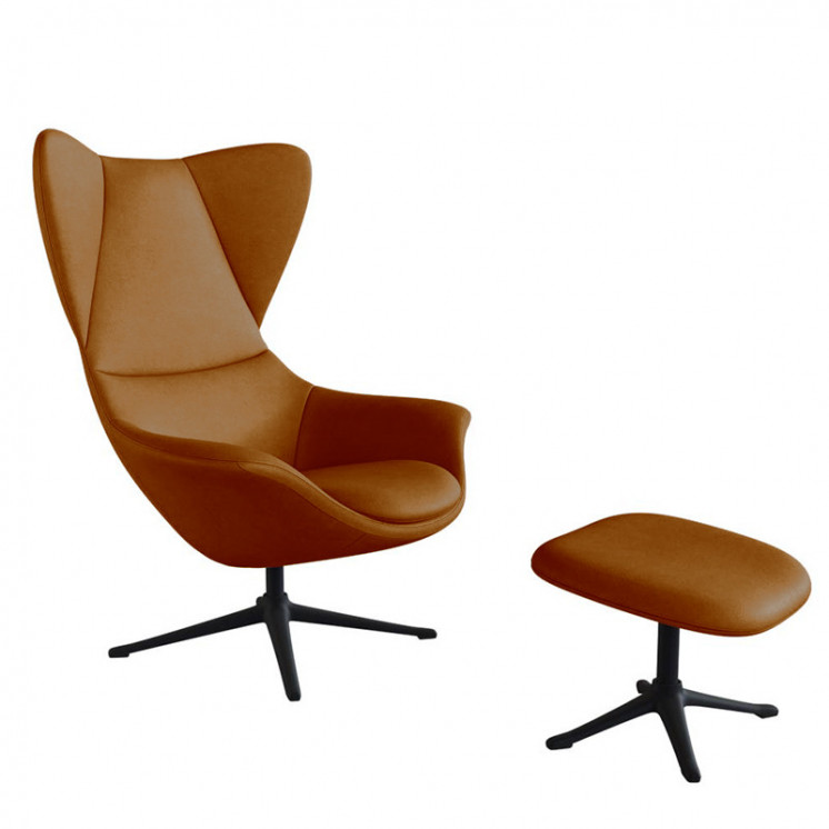 Fauteuil dossier haut STILO avec ou sans repose-pieds, 6 coloris Flexlux