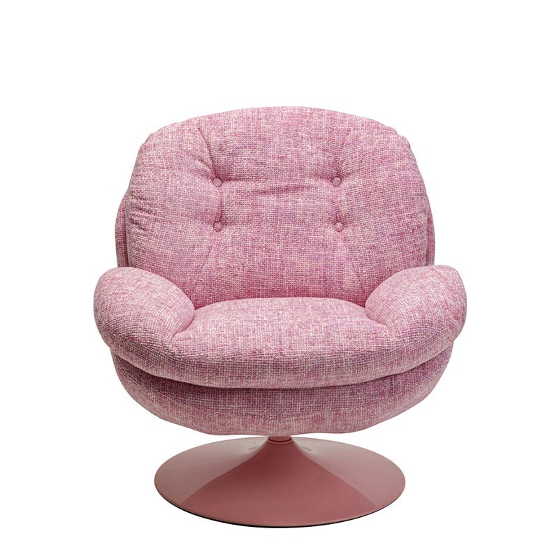Fauteuil pivotant tissu COSY, beige ou rose poudré