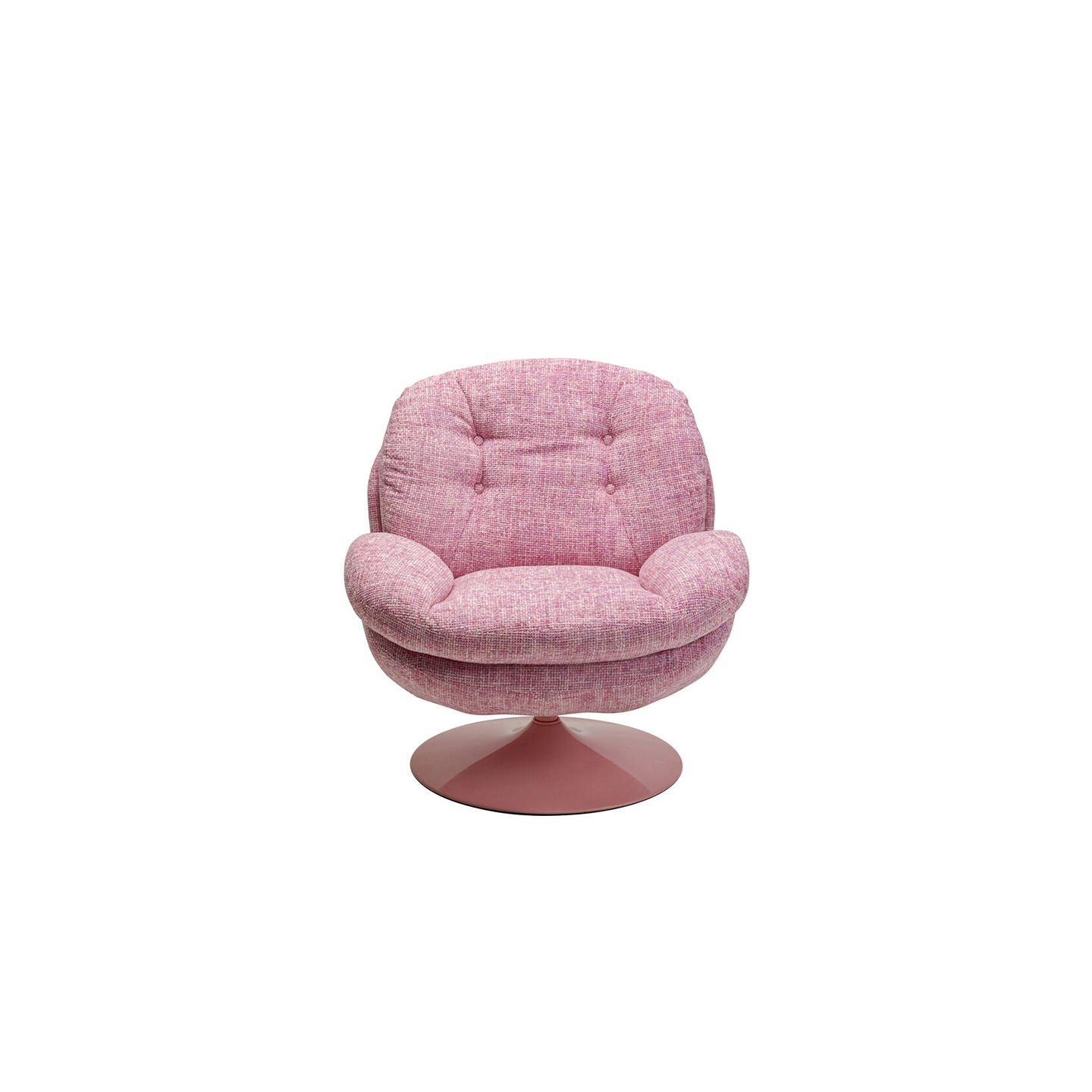 Fauteuil pivotant tissu COSY, beige ou rose poudré