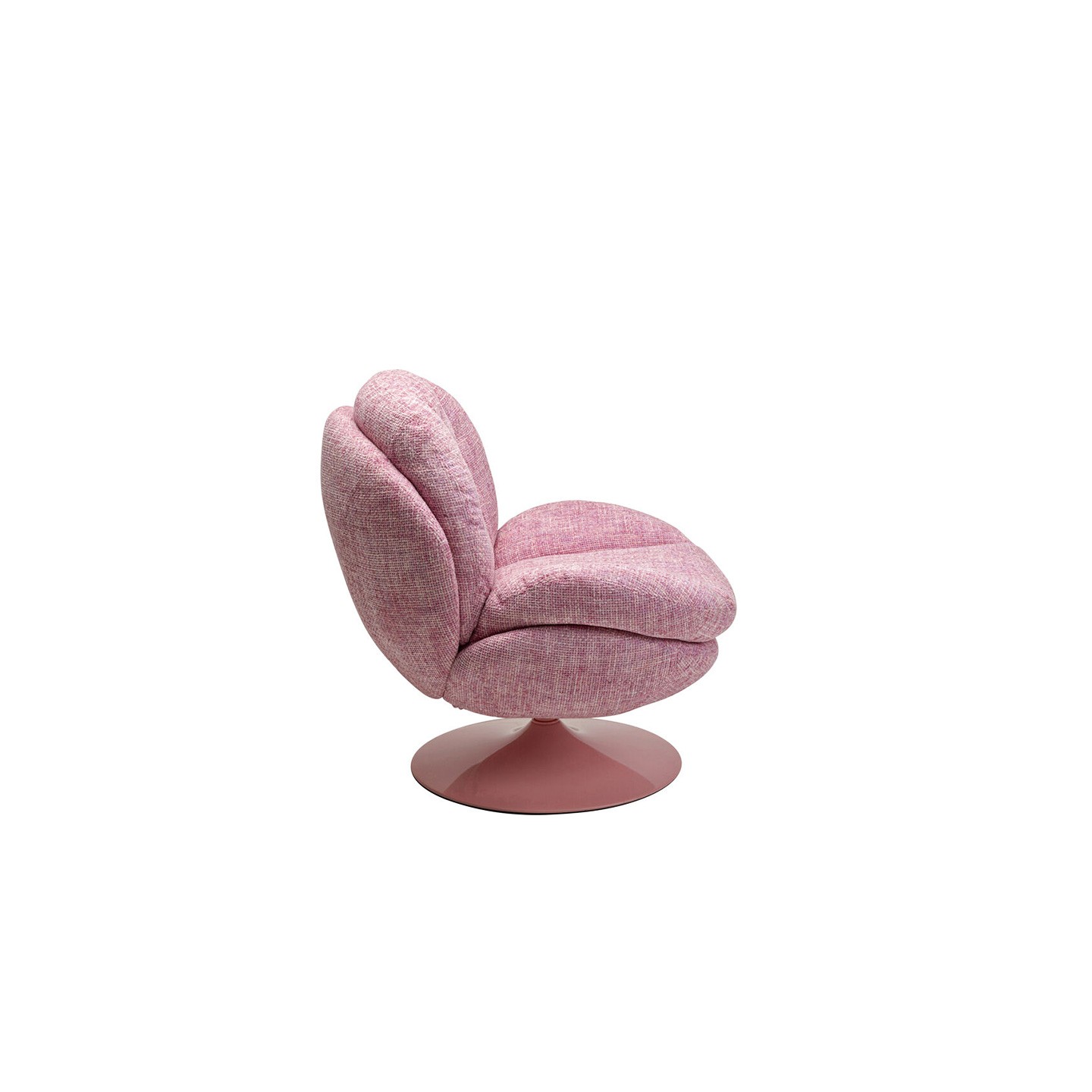 Fauteuil pivotant tissu COSY, beige ou rose poudré