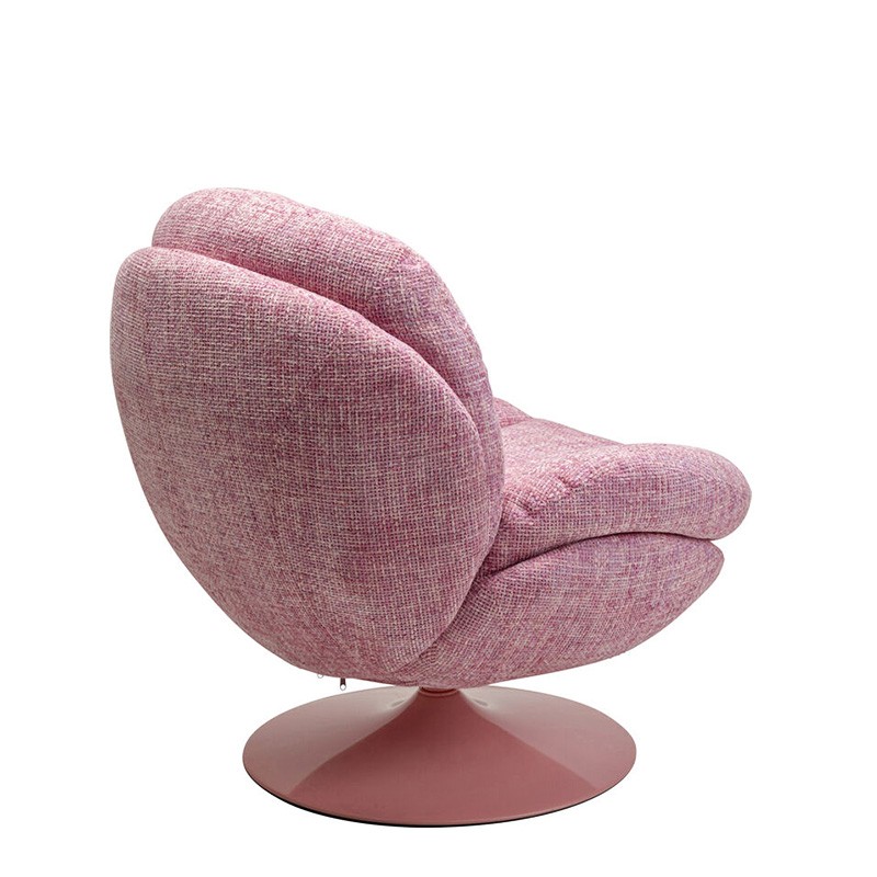 Fauteuil pivotant tissu COSY, beige ou rose poudré