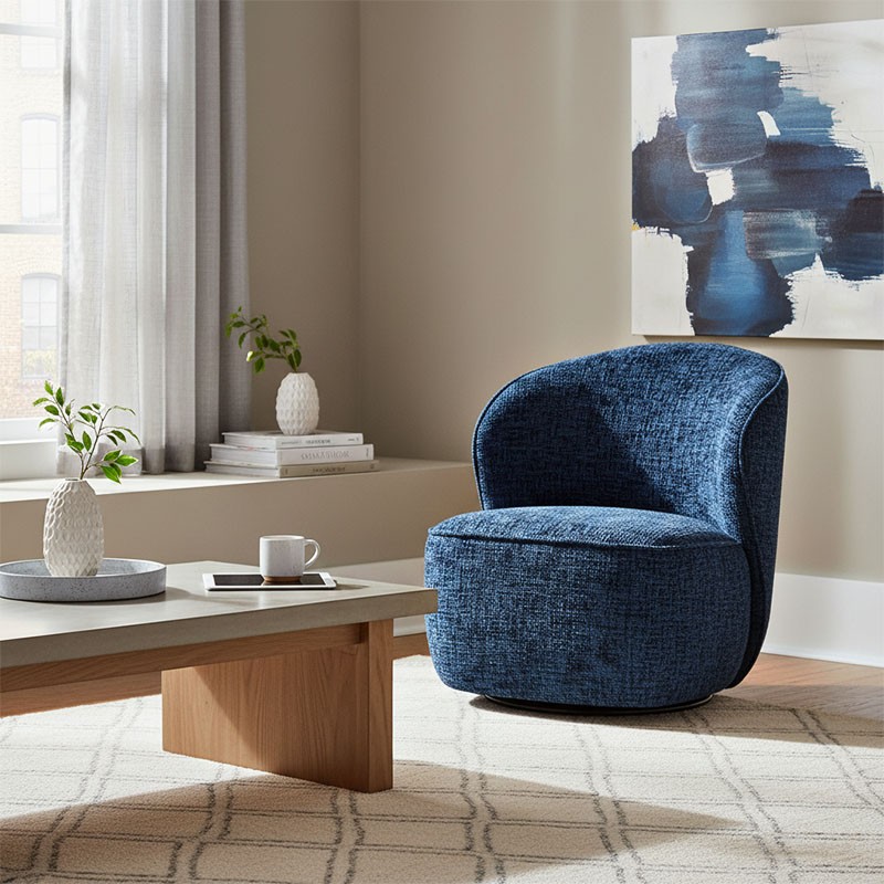 Fauteuil tissu pivotant ELLIE, 3 coloris