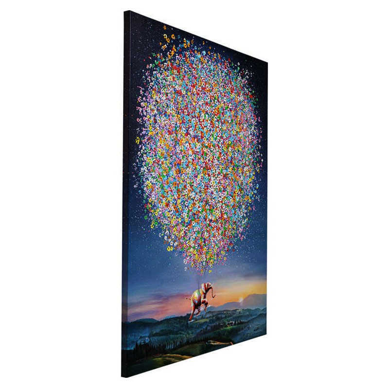 Toile éléphant FLYING ELEPHANT AT NIGHT