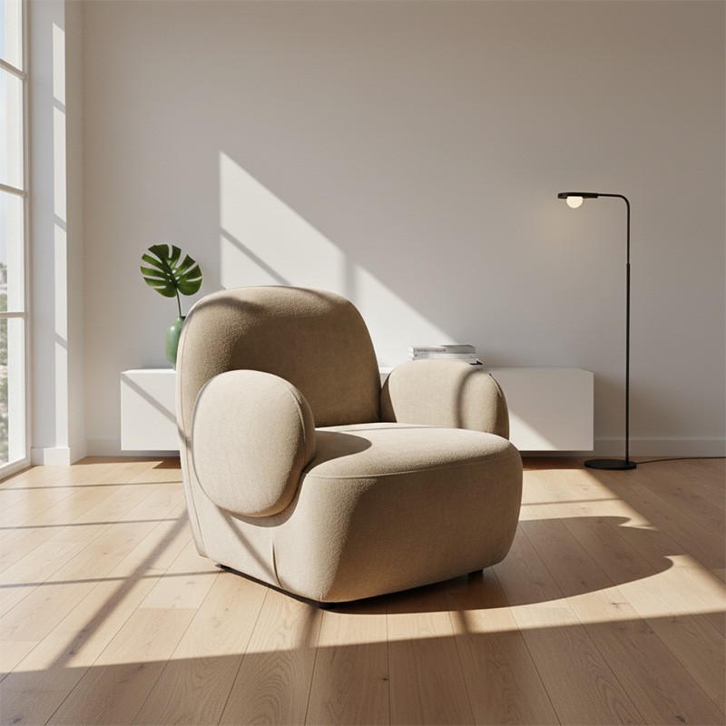 Fauteuil salon beige ORIANE