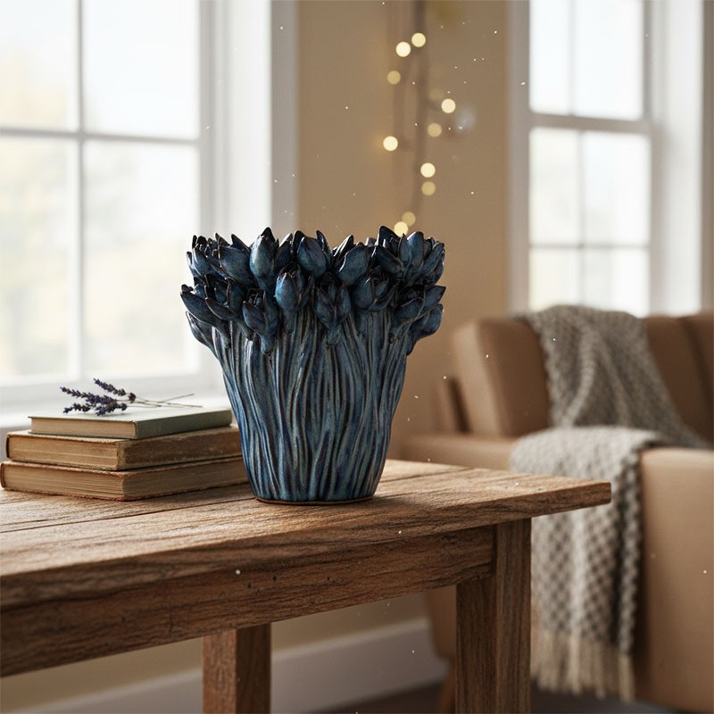 Vase céramique bleu DARWIN