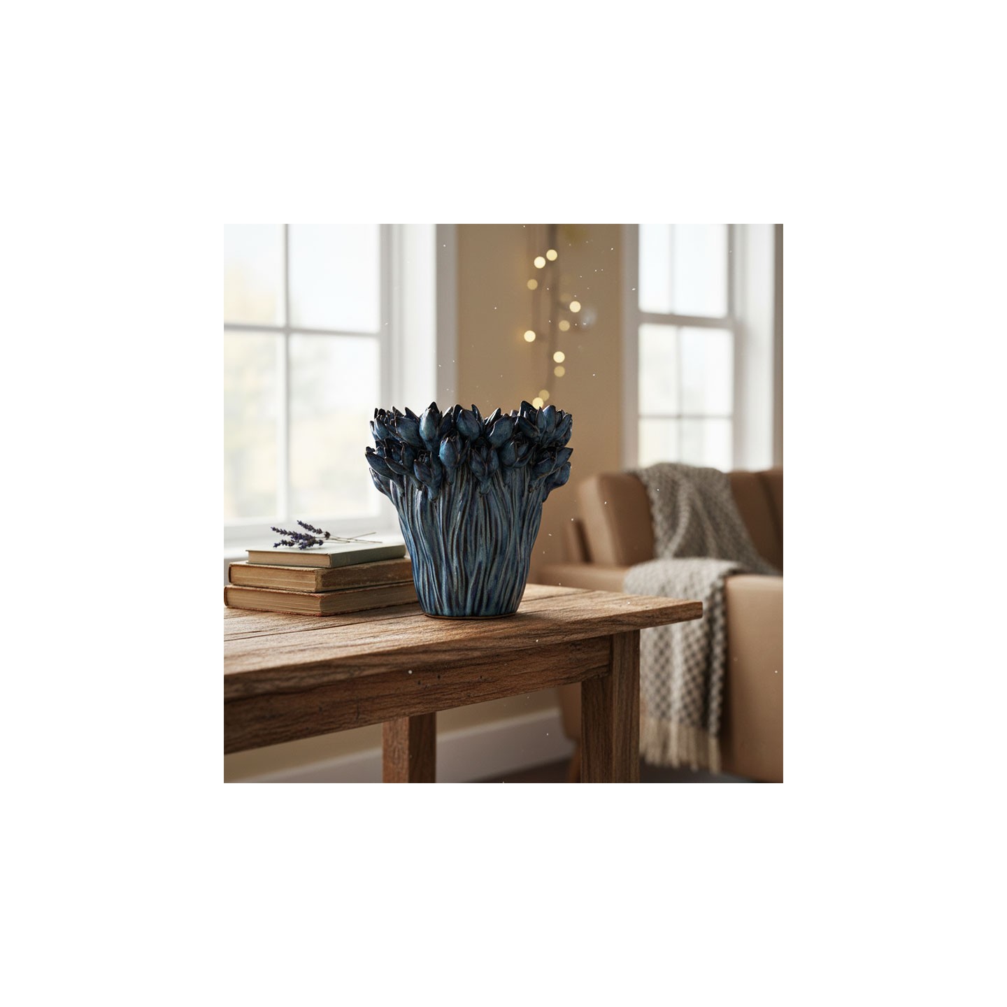 Vase céramique bleu DARWIN