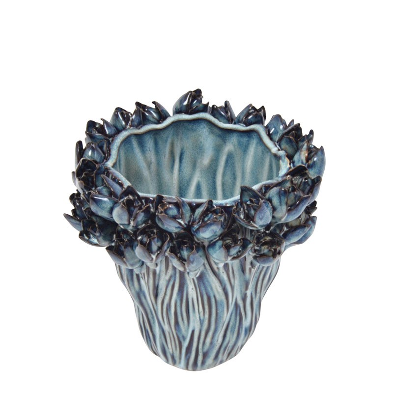 Vase céramique bleu DARWIN