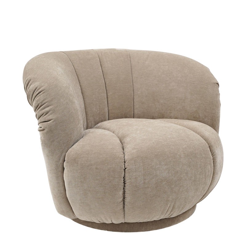 Fauteuil en velours beige ALIZEE