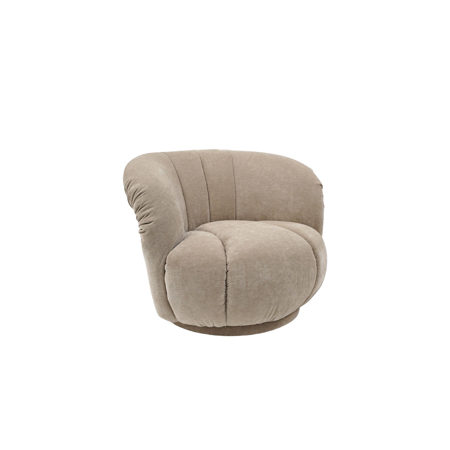 Fauteuil en velours beige ALIZEE