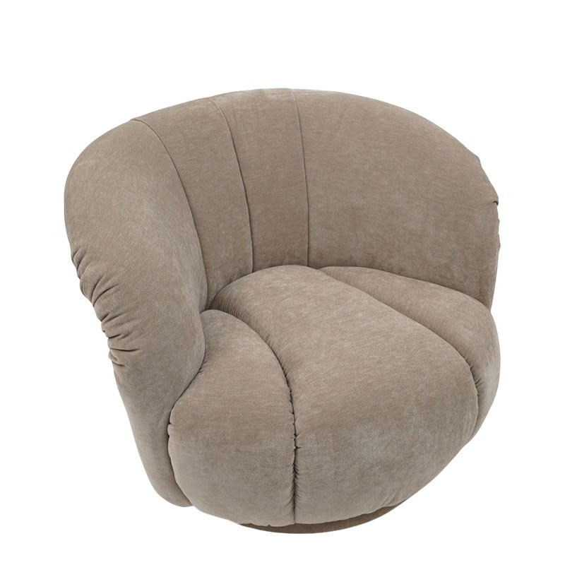 Fauteuil en velours beige ALIZEE
