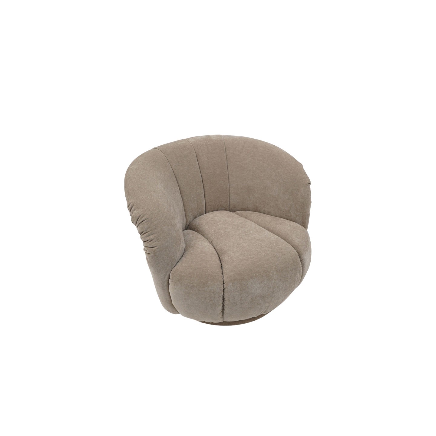 Fauteuil en velours beige ALIZEE