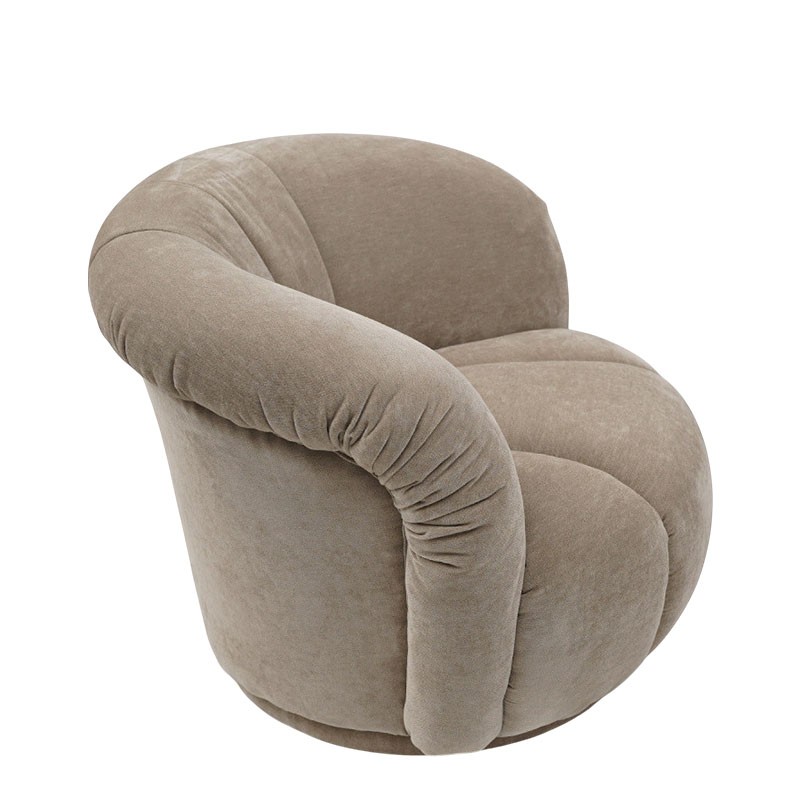 Fauteuil en velours beige ALIZEE
