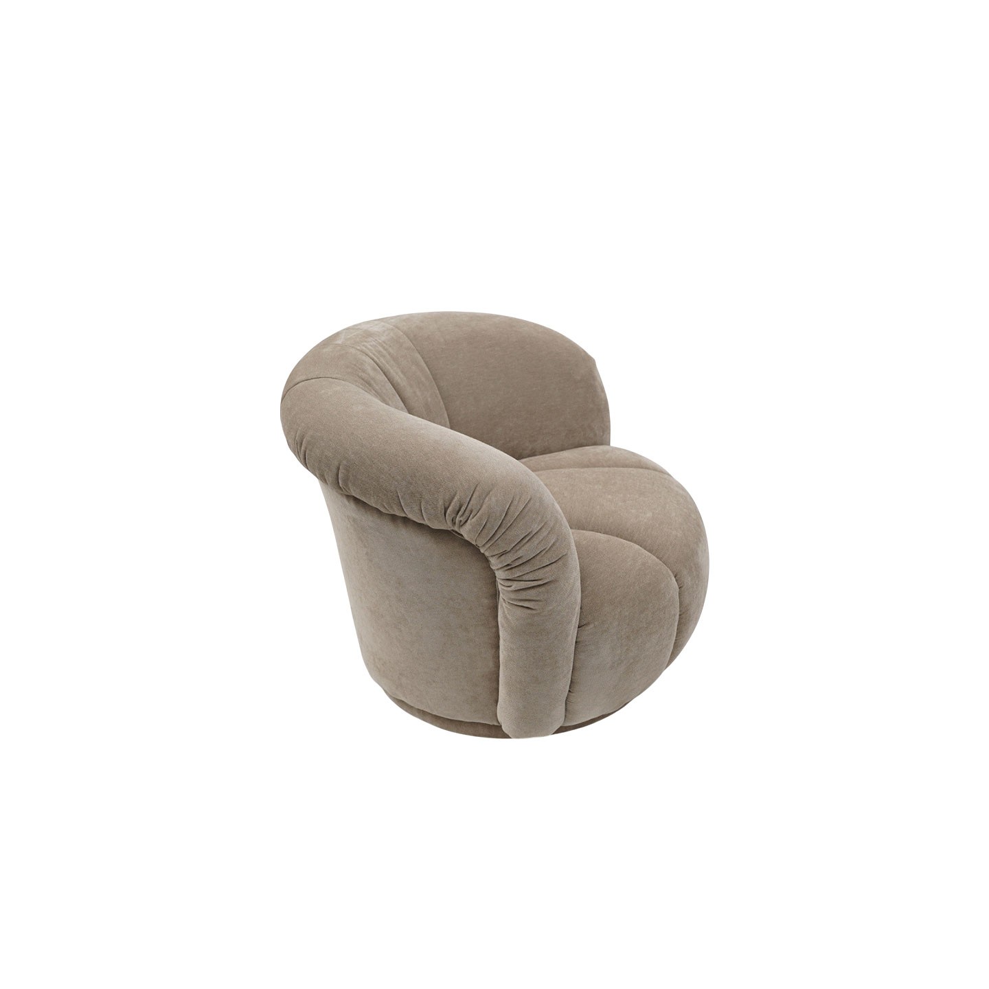 Fauteuil en velours beige ALIZEE