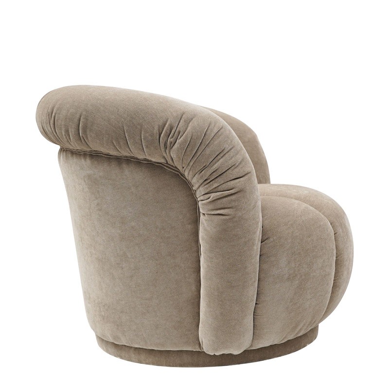Fauteuil en velours beige ALIZEE