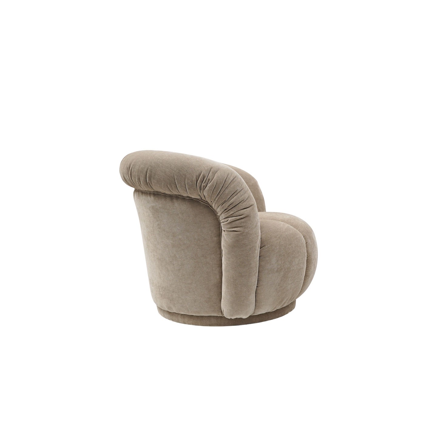 Fauteuil en velours beige ALIZEE