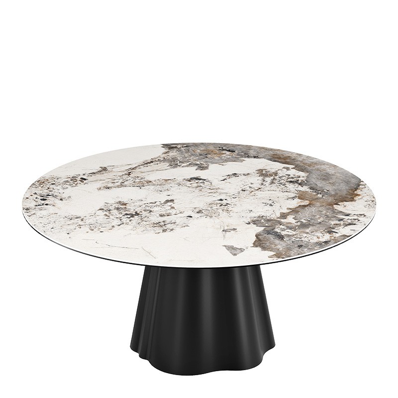 Table de salle à manger ronde PIANA, 6 finitions de plateaux céramique