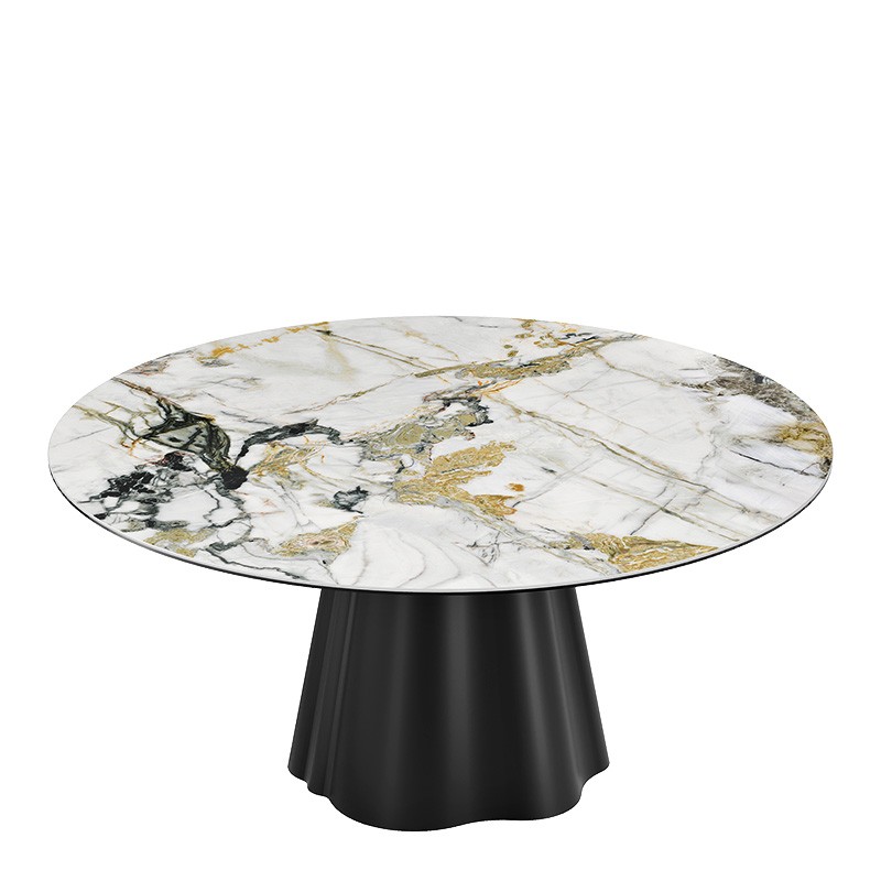 Table de salle à manger ronde PIANA, 6 finitions de plateaux céramique