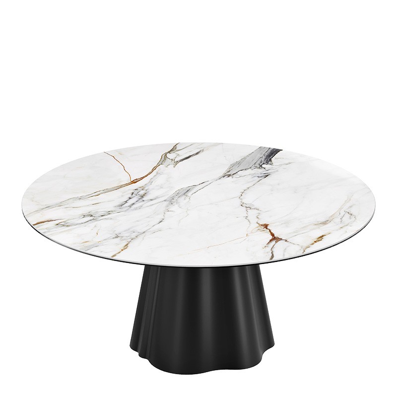 Table de salle à manger ronde PIANA, 6 finitions de plateaux céramique