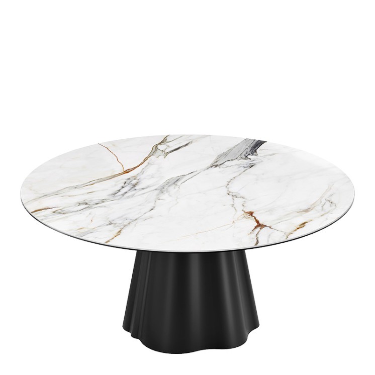 Table de salle à manger ronde PIANA, 6 finitions de plateaux céramique