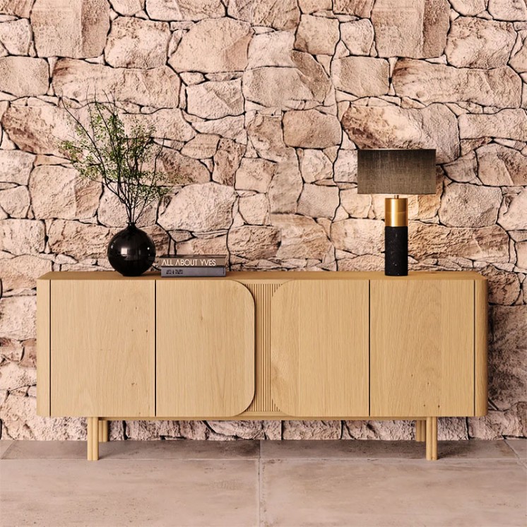 Bahut 4 portes SIROCCO en chêne naturel