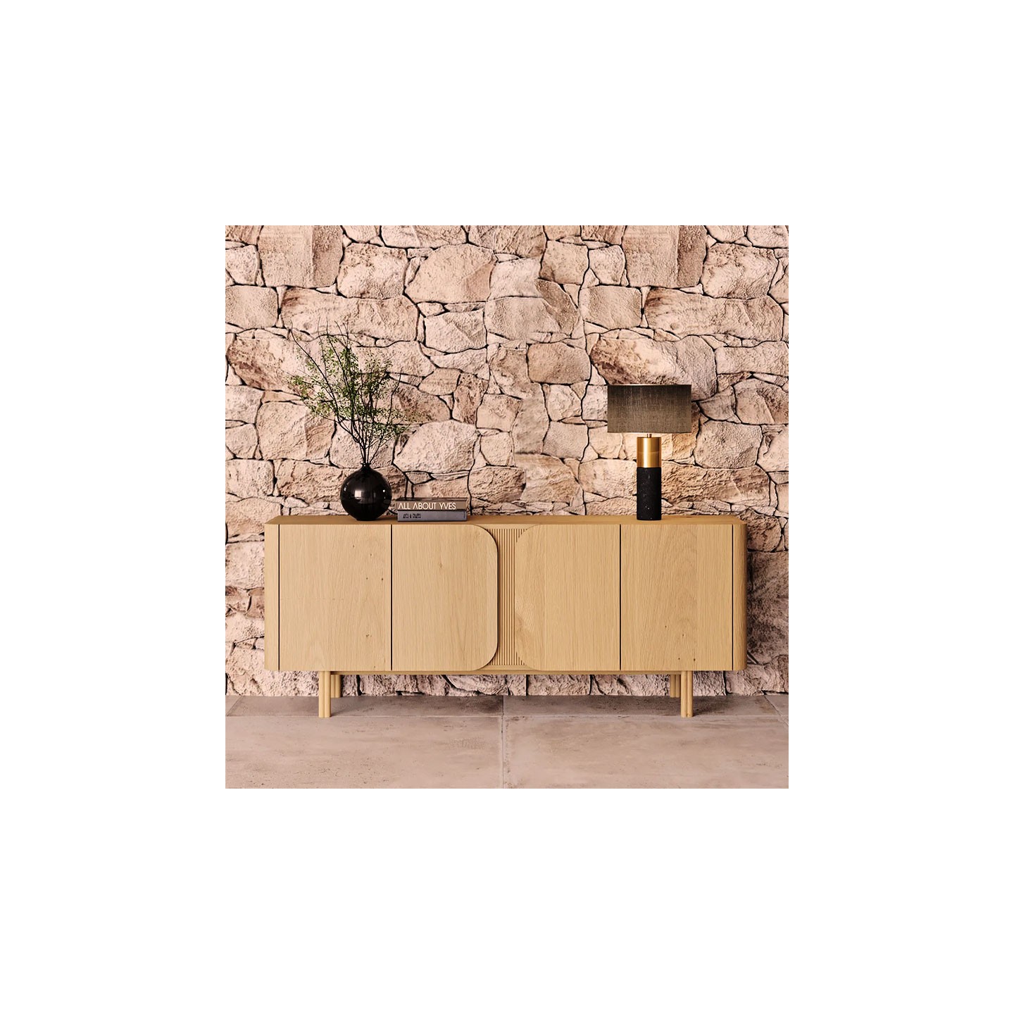 Bahut 4 portes SIROCCO en chêne naturel