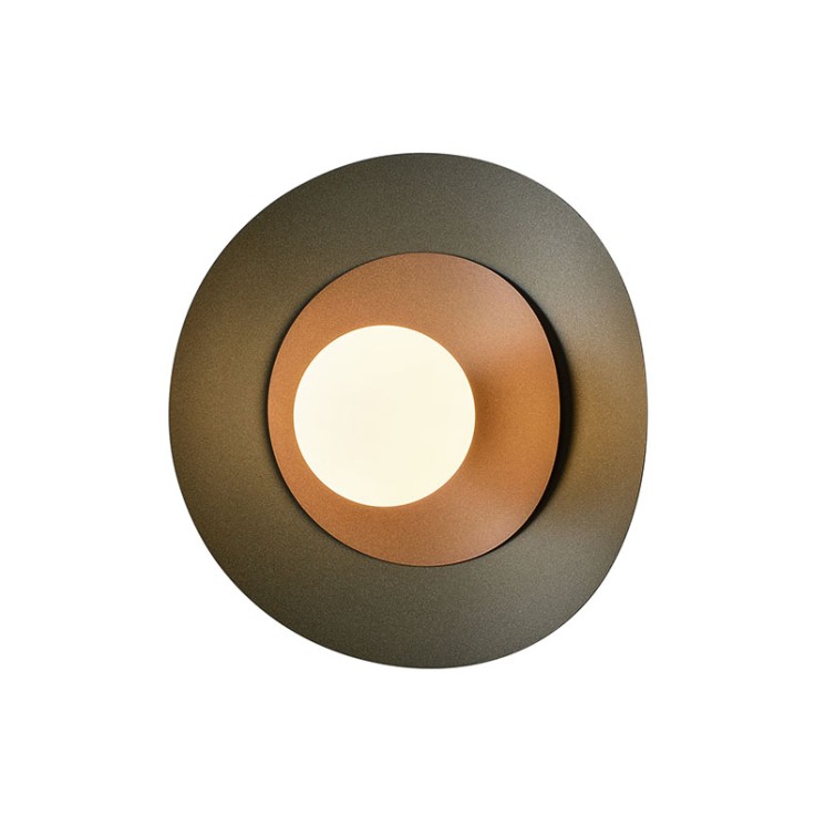 Applique originale ALIZE coloris vert profond & havane, 4 diamètres