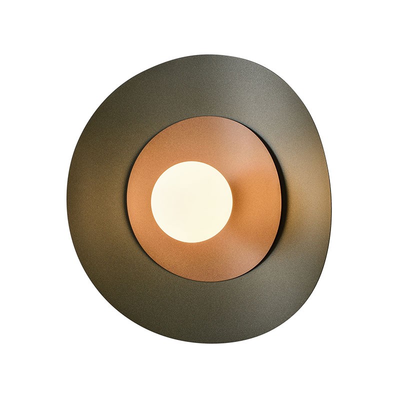 Applique originale ALIZE coloris vert profond & havane, 4 diamètres