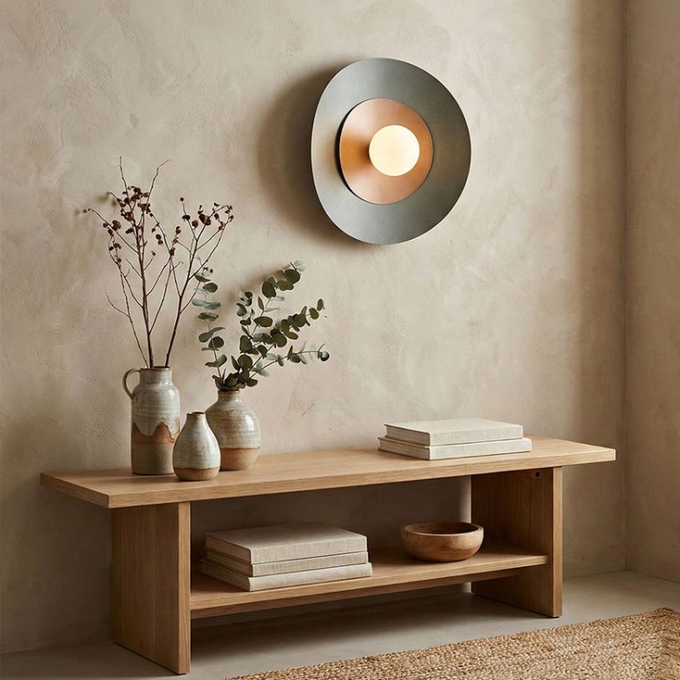 Applique originale ALIZE coloris vert profond & havane, 4 diamètres