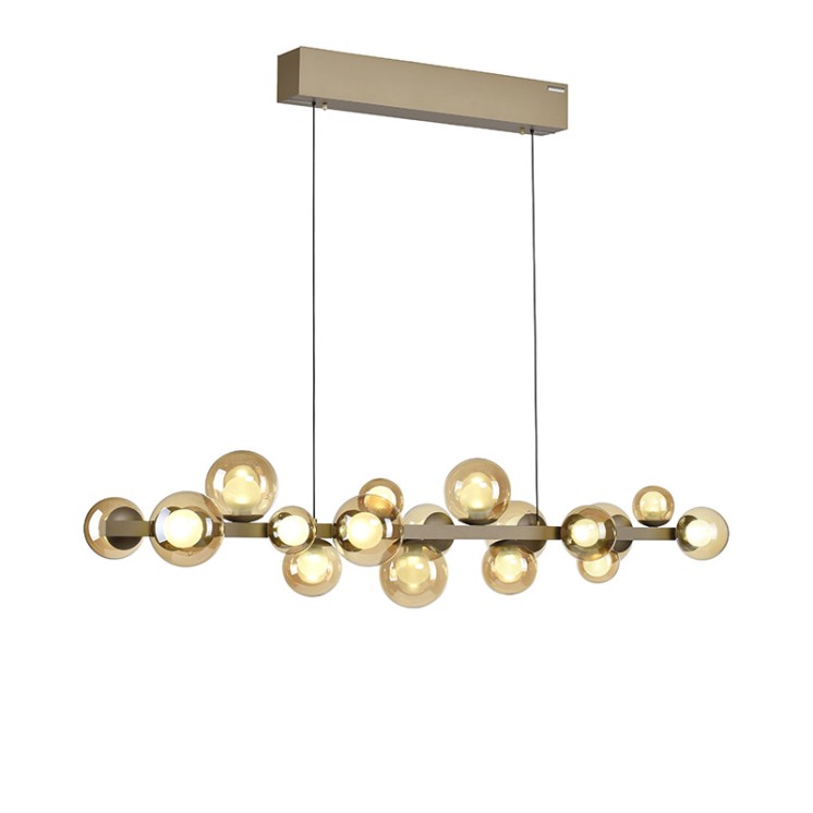 Suspension boule verre multiple PURE E-POPUP bronze Paul Neuhaus