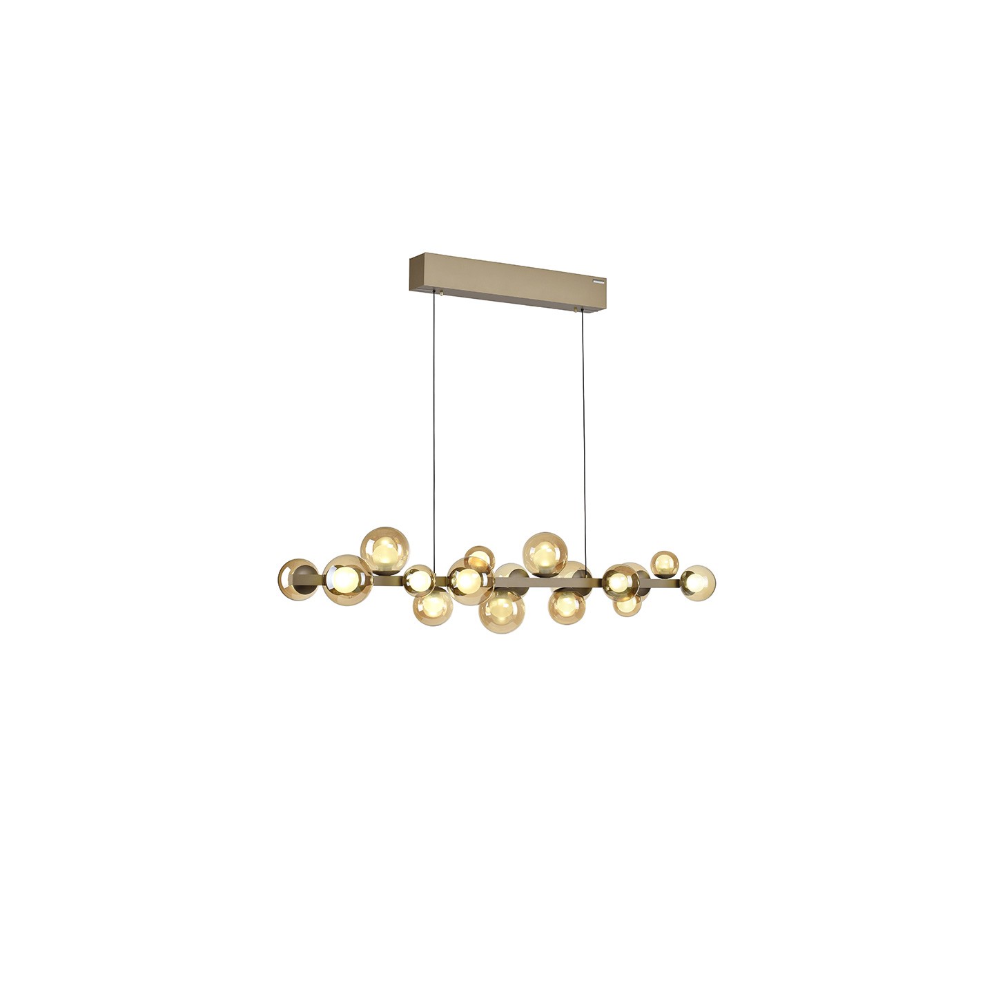 Suspension boule verre multiple PURE E-POPUP bronze Paul Neuhaus