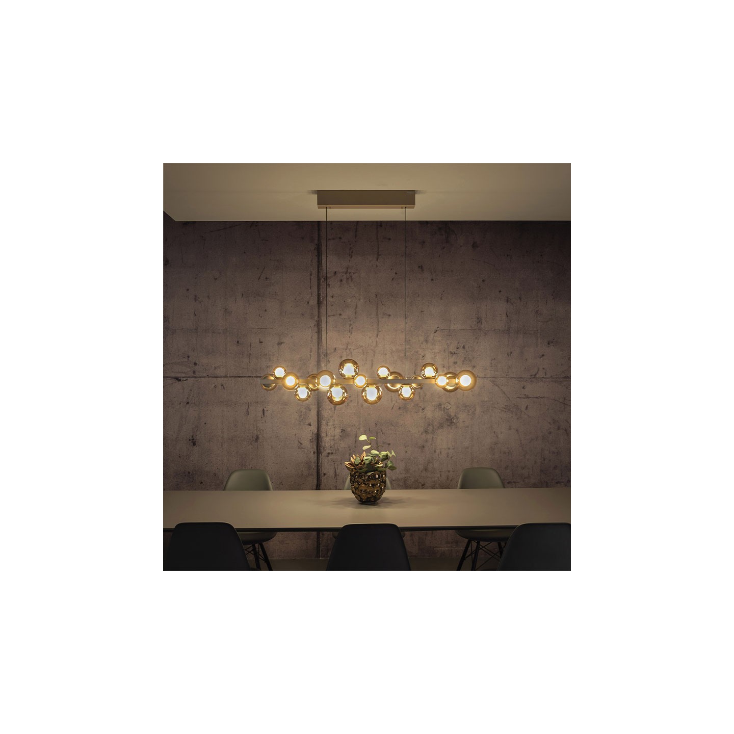 Suspension boule verre multiple PURE E-POPUP bronze Paul Neuhaus