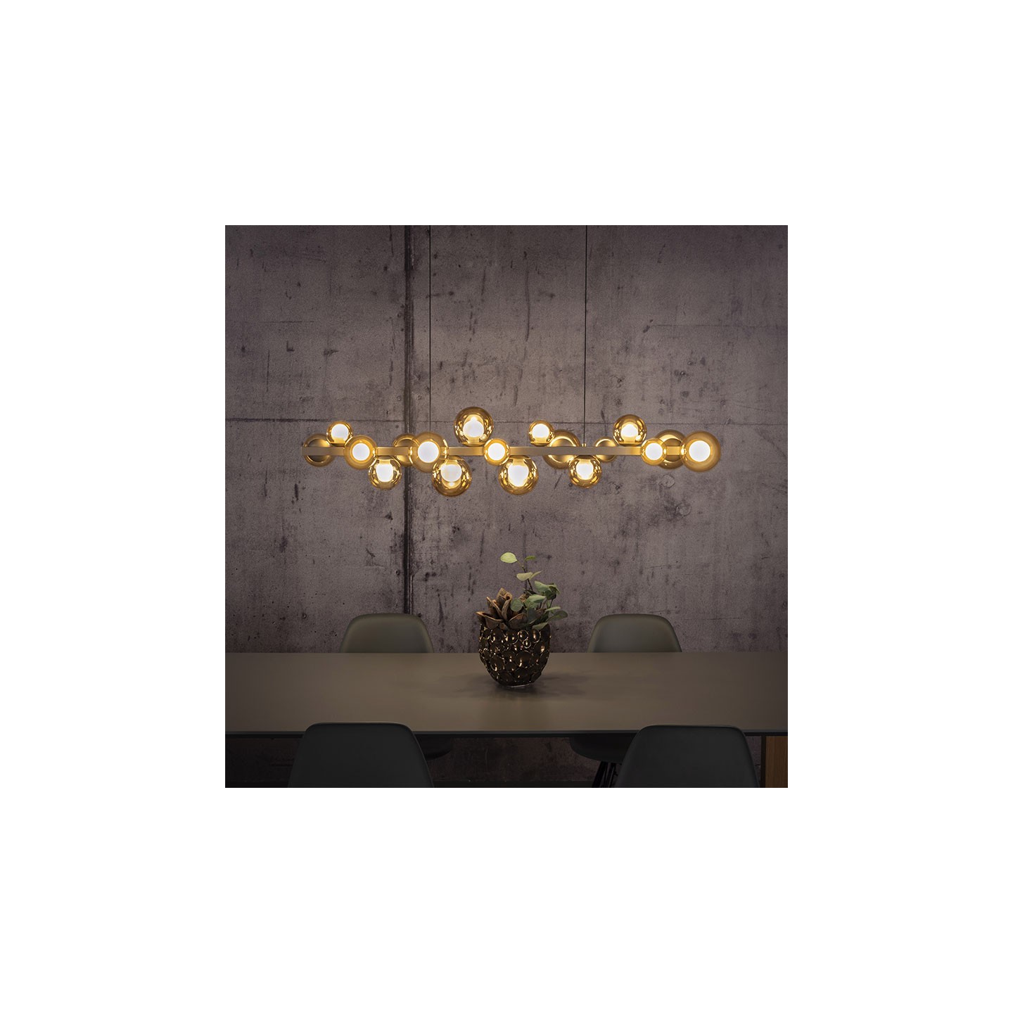 Suspension boule verre multiple PURE E-POPUP bronze Paul Neuhaus