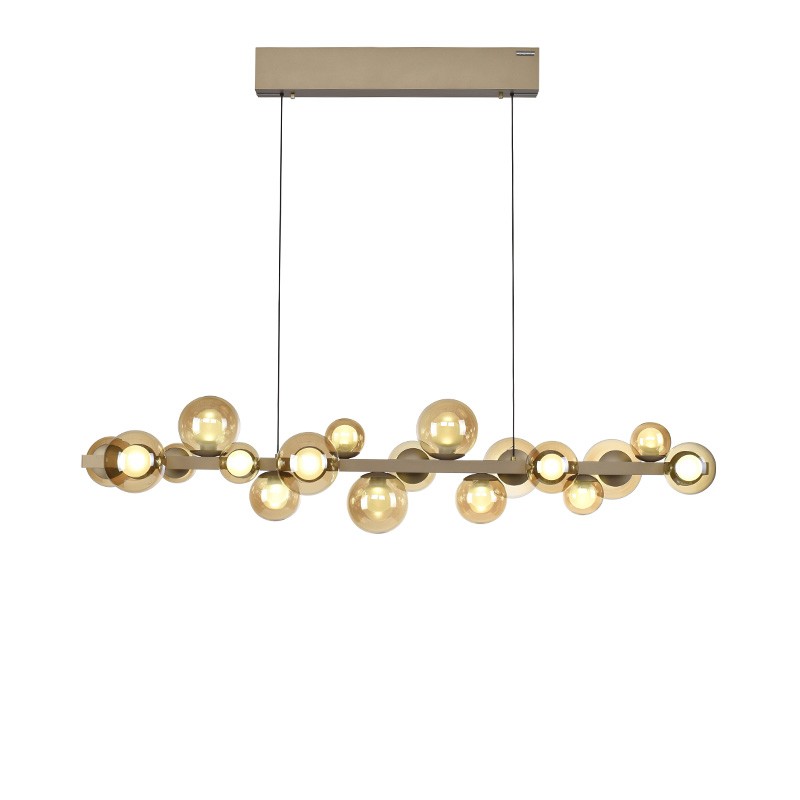 Suspension boule verre multiple PURE E-POPUP bronze Paul Neuhaus