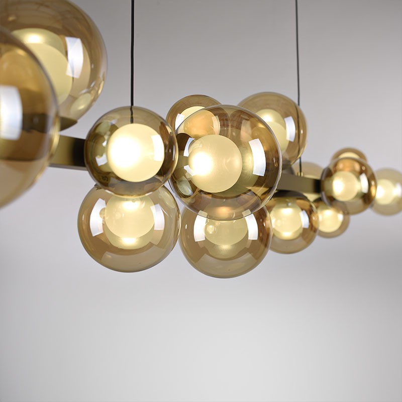 Suspension boule verre multiple PURE E-POPUP bronze Paul Neuhaus