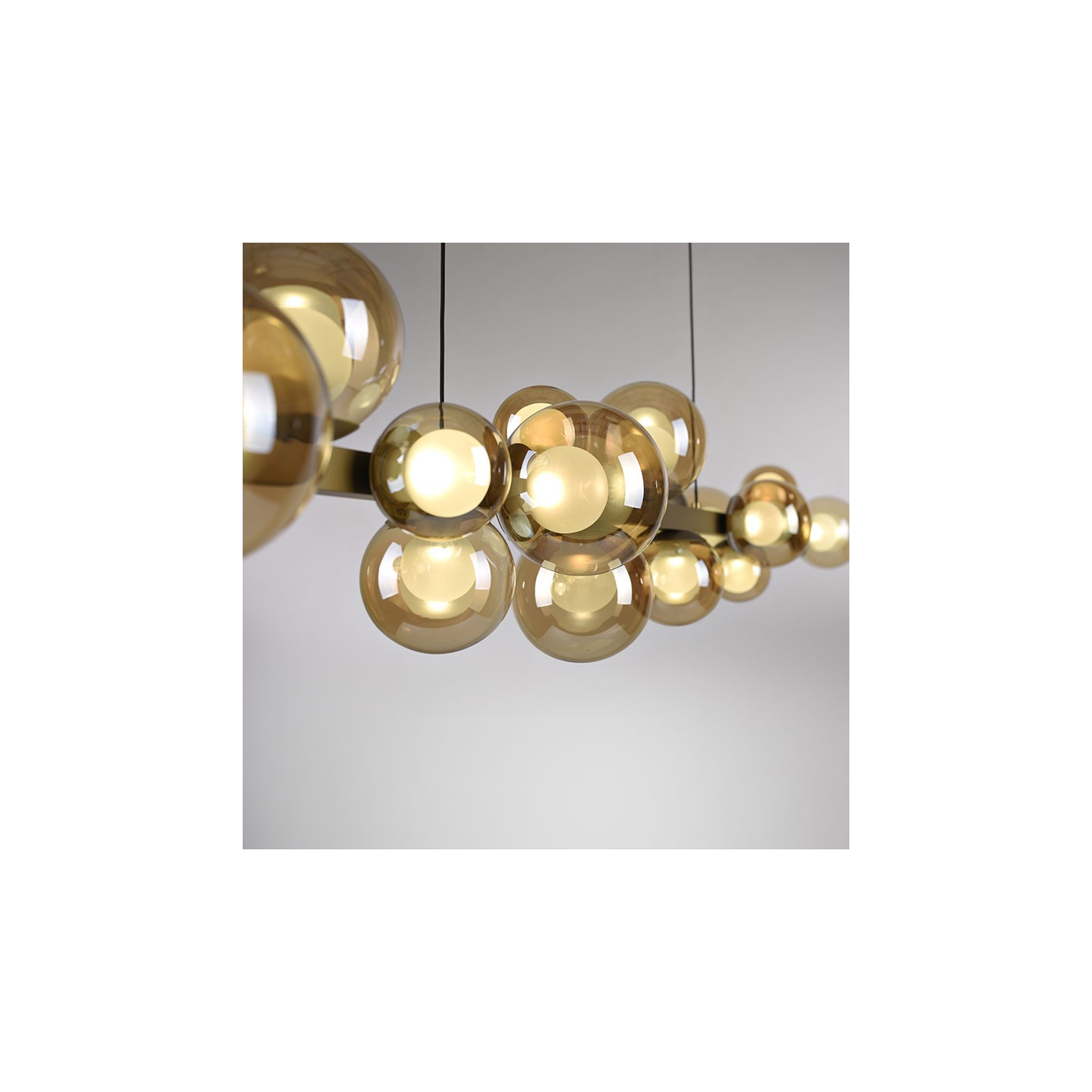 Suspension boule verre multiple PURE E-POPUP bronze Paul Neuhaus